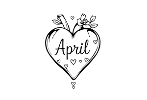 April heart tattoo idea