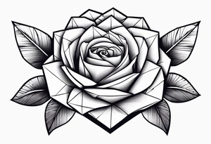 rosa origami con gambo con spine intorno tattoo idea