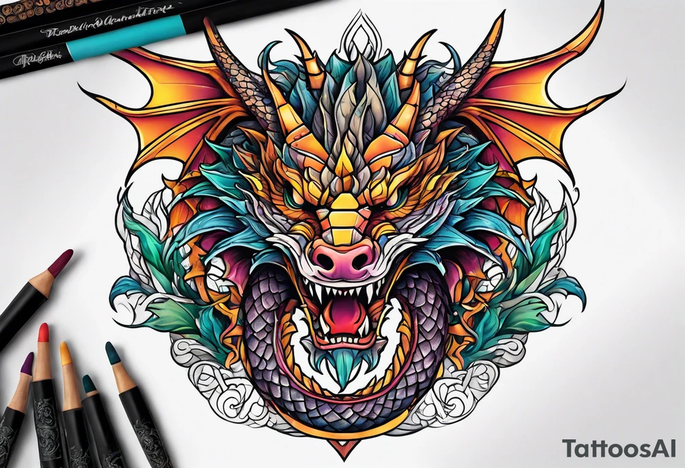 Dragon double tattoo idea