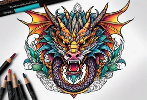 Dragon double tattoo idea