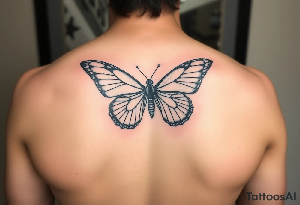 I want a photo that represents my daughter. Something like an architectural butterfly, minimalist. The tattoo is for a man. tattoo idea