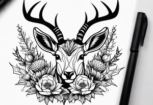 Springbok and scottish thistle tattoo idea