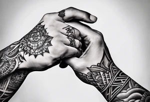tattoo of hands pointing at each other but not touching tattoo idea
