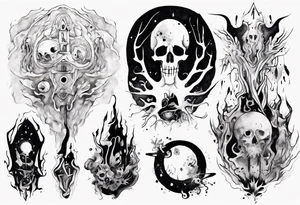 Macabre, abstract, acquarel, pigment, photon tattoo idea