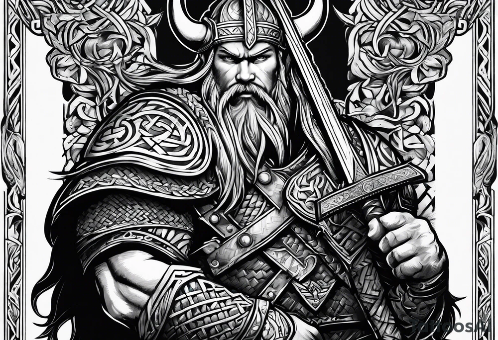 Viking sword Valhalla tattoo idea