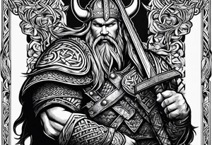 Viking sword Valhalla tattoo idea