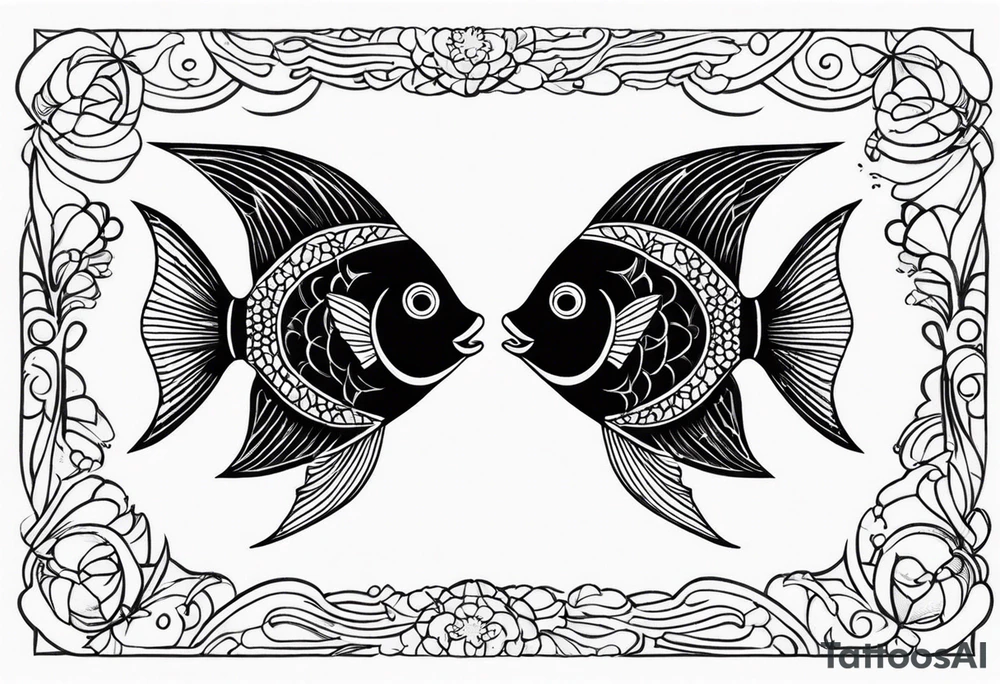 Two coi fish swimming to eachother tattoo idea