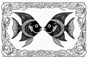 Two coi fish swimming to eachother tattoo idea