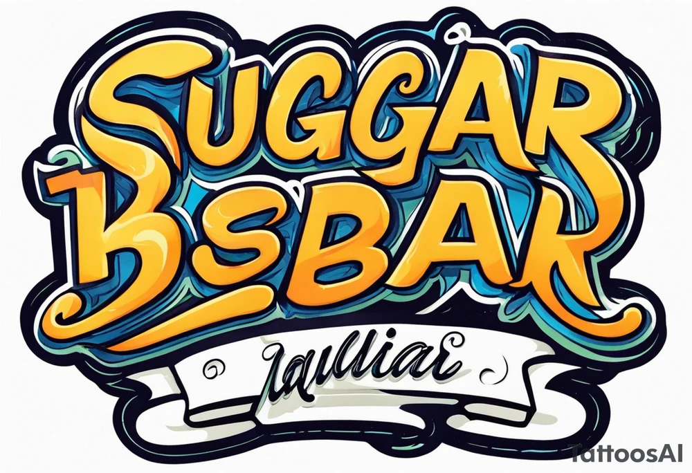 Sugar Bear in Italic script tattoo idea