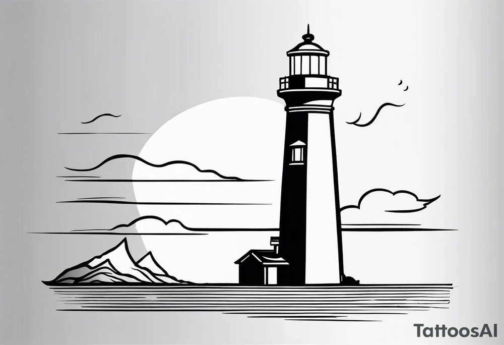 Lighthouse in draw tattoo idea