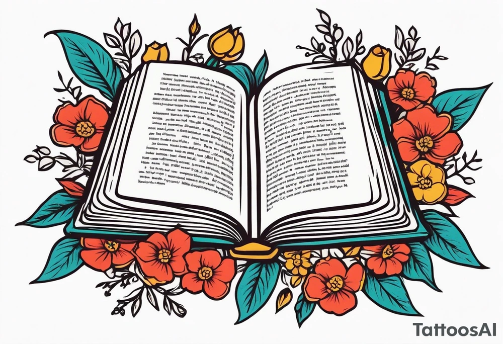open bible
old school vintage simple traditional design surrounded by vintage flowers


bold color simple tattoo idea