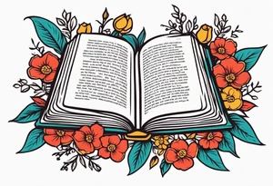 open bible
old school vintage simple traditional design surrounded by vintage flowers


bold color simple tattoo idea