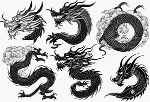 Chinese dragon with scales tattoo idea
