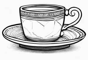 The outside should look like a stamp. So a stylus edge and a square and on the inside there should be a drawing of a Turkish teacup, i.e. a chai. tattoo idea