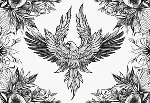 pheonix fine linework arrows tattoo idea