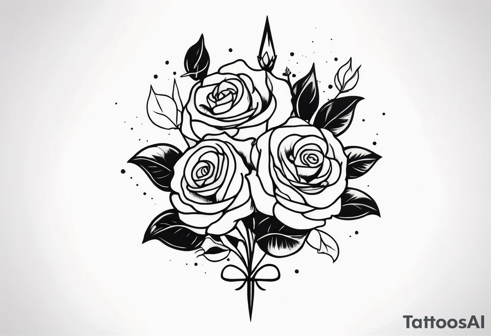 Zwei Rosen mit Leuchtturm tattoo idea