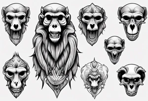 baboon skull tattoo idea