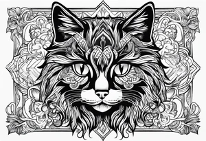 Dog cat tattoo idea