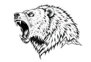 roaring bear,landscape. tattoo idea