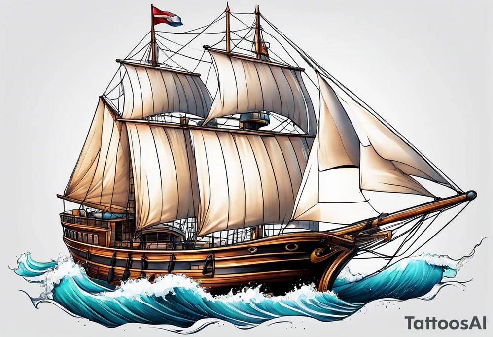 Sail boat tattoo idea