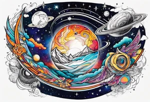 The Earth spinning in space tattoo idea