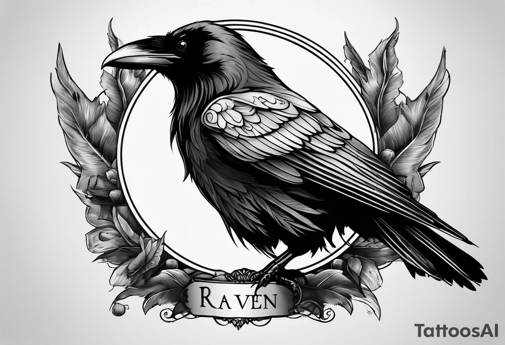 raven with roman numeral seven and the text Omnia Urunt tattoo idea