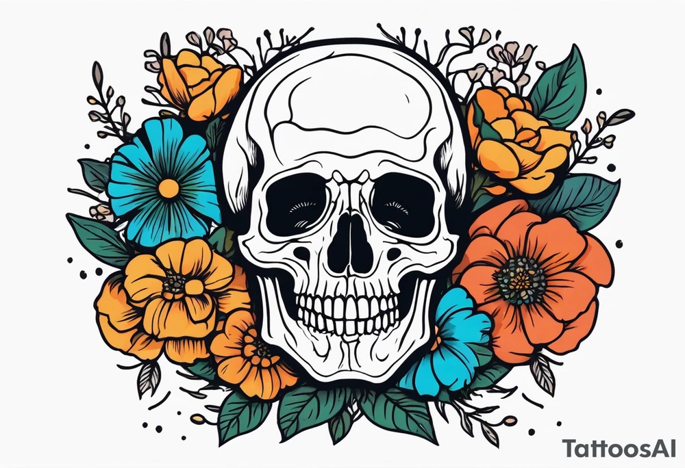 human skeleton

old school vintage simple traditional design surrounded by vintage flowers


bold color simple tattoo idea