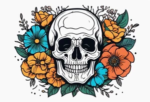 human skeleton

old school vintage simple traditional design surrounded by vintage flowers


bold color simple tattoo idea