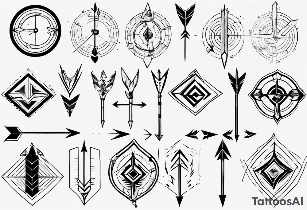 Archer drawing arrow back tattoo idea
