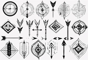 Archer drawing arrow back tattoo idea