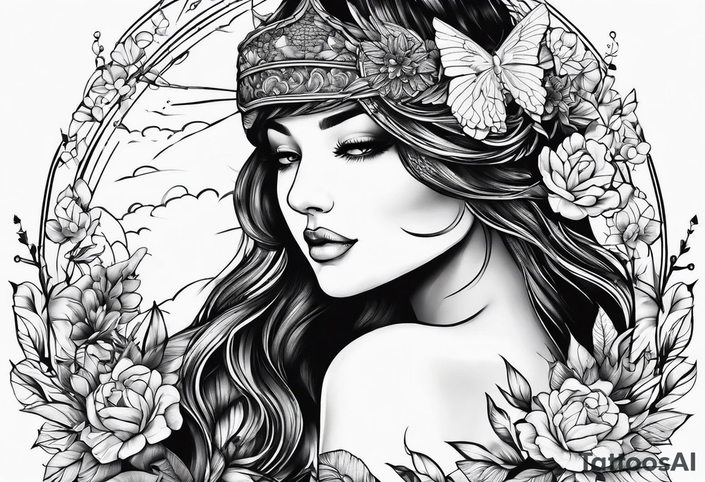 aesthetic nature 1:3 tattoo idea
