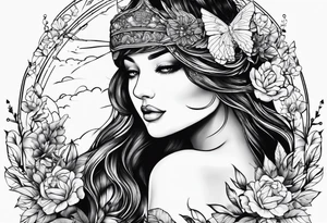aesthetic nature 1:3 tattoo idea
