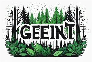 forest, green and black, no people tattoo idea