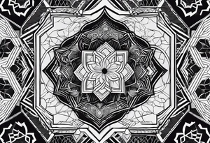 hexagon pattern black tattoo idea