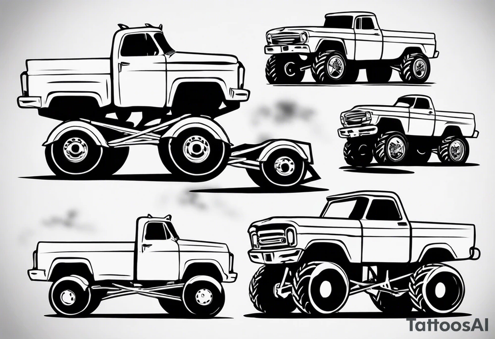1960 monster truck tattoo idea