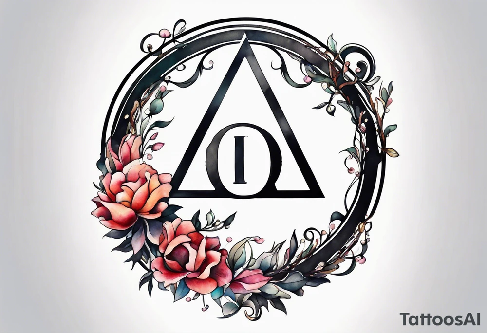 letter delta inside a chain circle, subtle, womanly, simplistic tattoo idea
