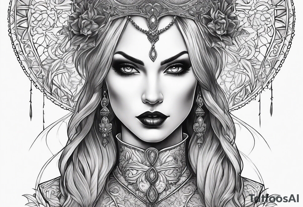 Vampire lady tattoo idea