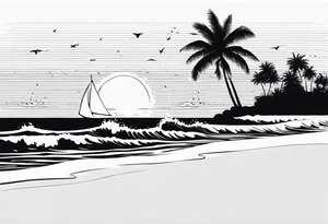 sri lanka island beach waves sun dogs gym tattoo idea