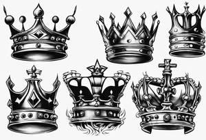 detailed kings crown tattoo idea