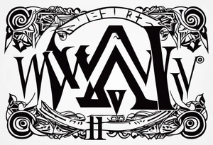 the letters A W R in the middle of a ninja headband tattoo idea