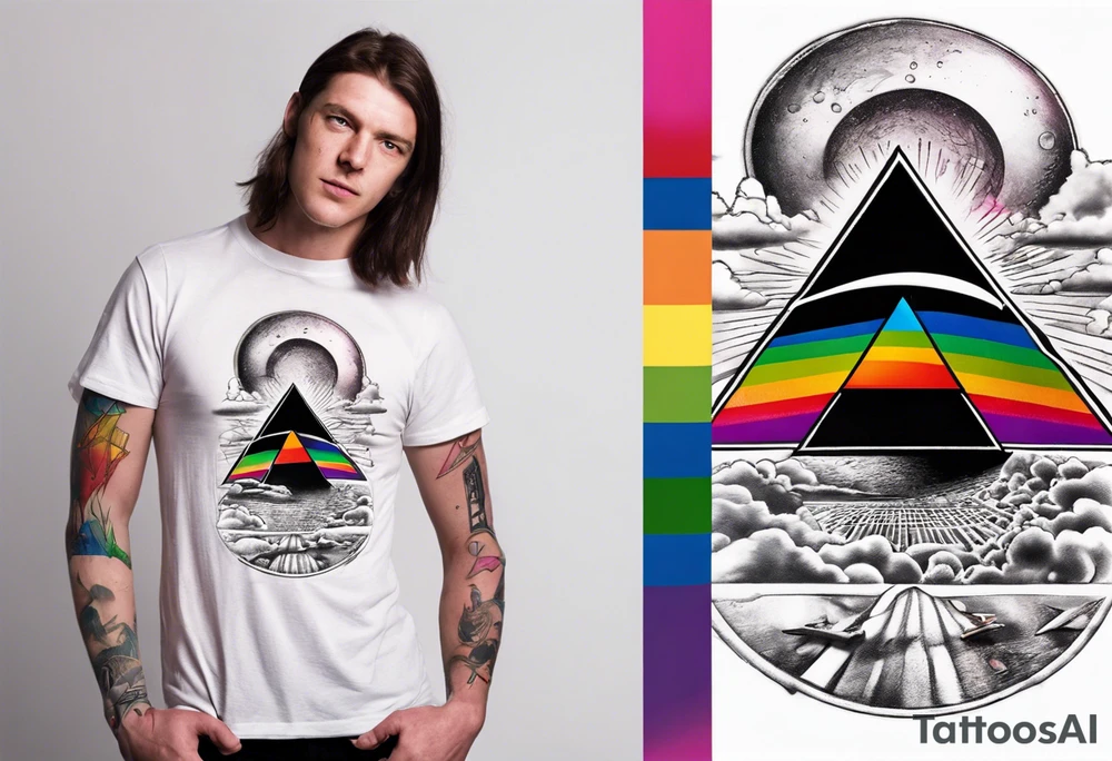 Pink Floyd album cover dark side of the moon. Gay pride tattoo idea