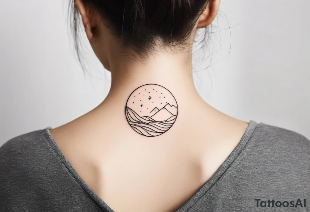Create a fine-line tattoo design, realistic and minimalist, capturing the journey of life through different stages. The design should represent:

Birth as a starting point.
Adolescence, symbolizing the desire to grow quickly.
Adulthood, showing the desire to slow down or pause.
Old age, reflecting the longing to go back in time.
Use simple, thin lines to represent each stage with subtle, yet meaningful transitions between them. Keep the overall design sleek and original, evoking deep reflection on life's stages without being overly complex. tattoo idea
