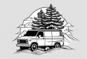 Tree mountain van tattoo idea