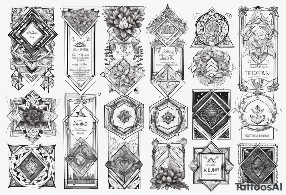 Children names, date of birth tattoo idea