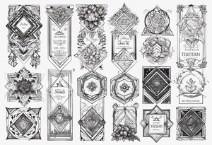 Children names, date of birth tattoo idea