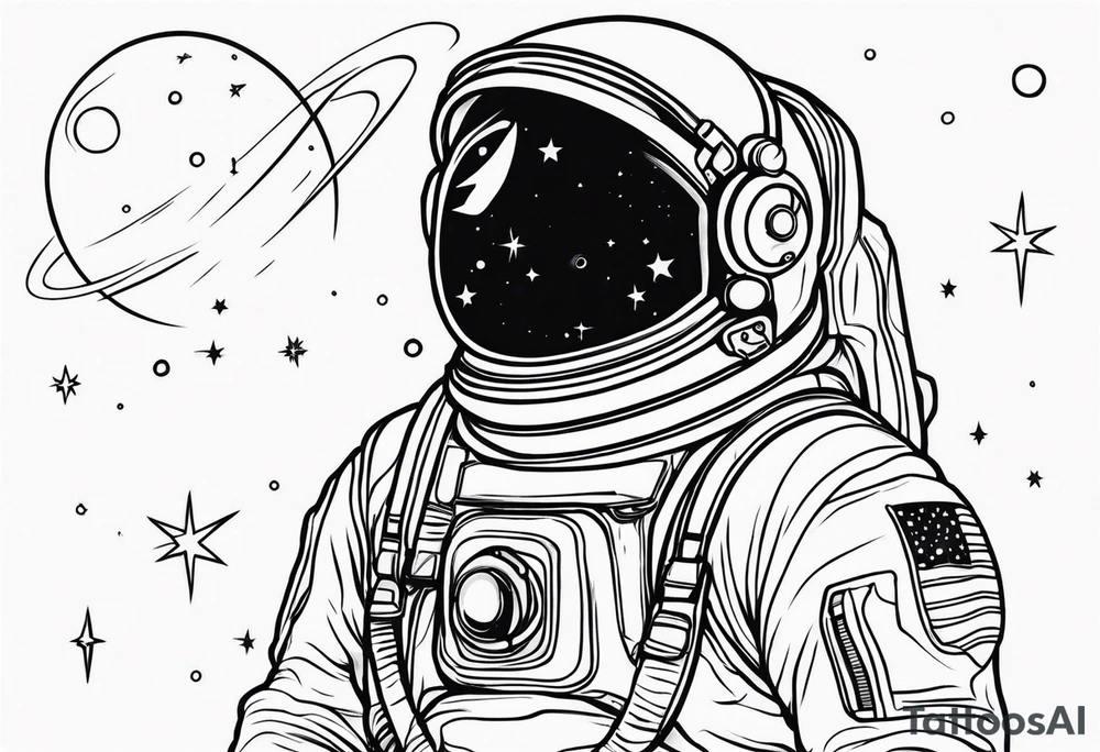 Astronaut in space tattoo idea