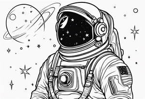 Astronaut in space tattoo idea