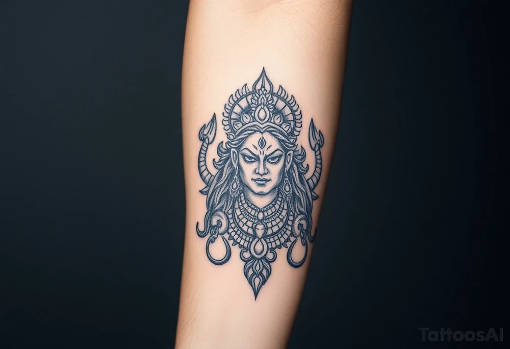 hindu god tattoo that shows strength and is trippy tattoo idea