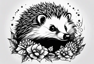 crying hedgehog tattoo idea