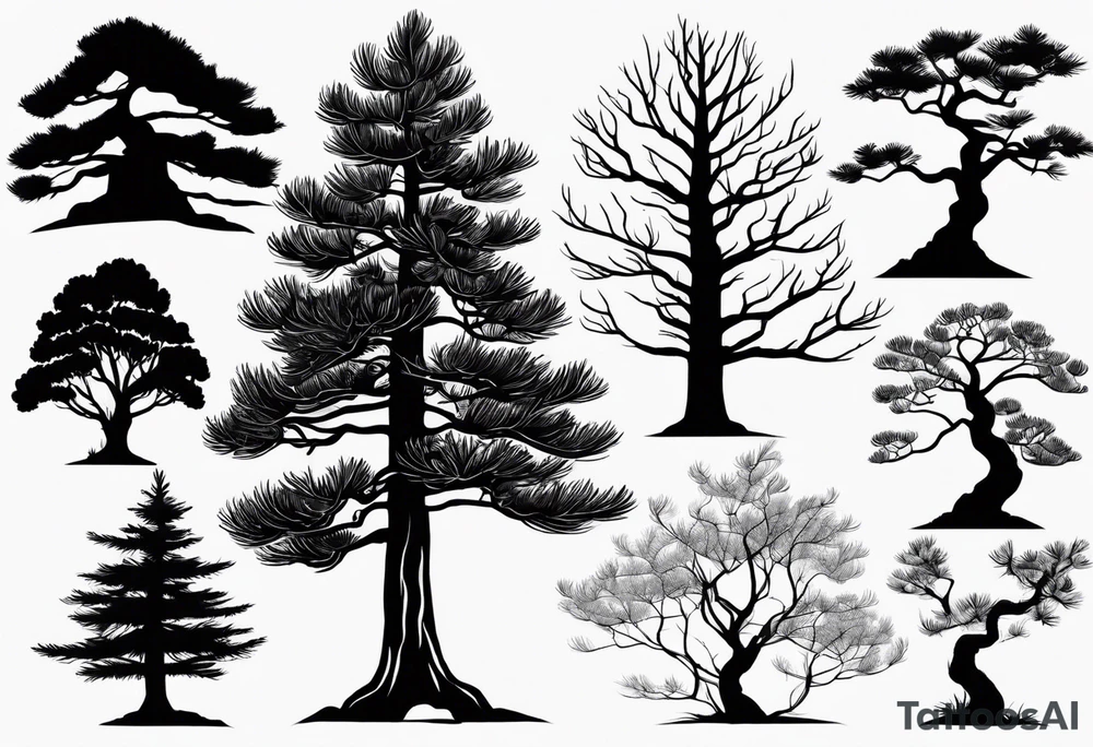 Trees pine tattoo idea